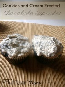 Cookies and Cream Frosted Chocolate Cupcakes