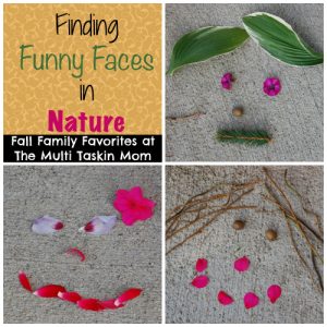 Take some nature walks to gather items to make funny faces!