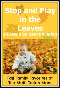 Learn lessons on sanctification through playing in the leaves this fall!