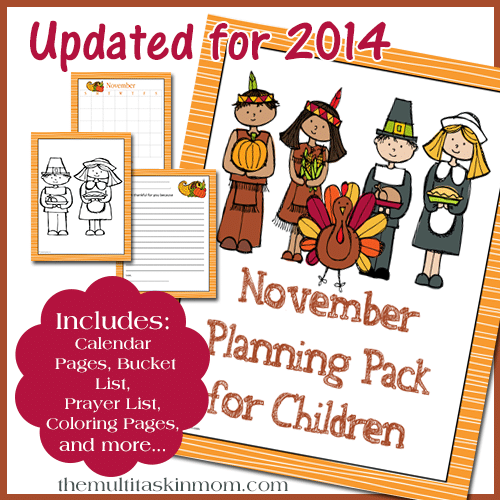 Novermber Planning Pack for Children 2014