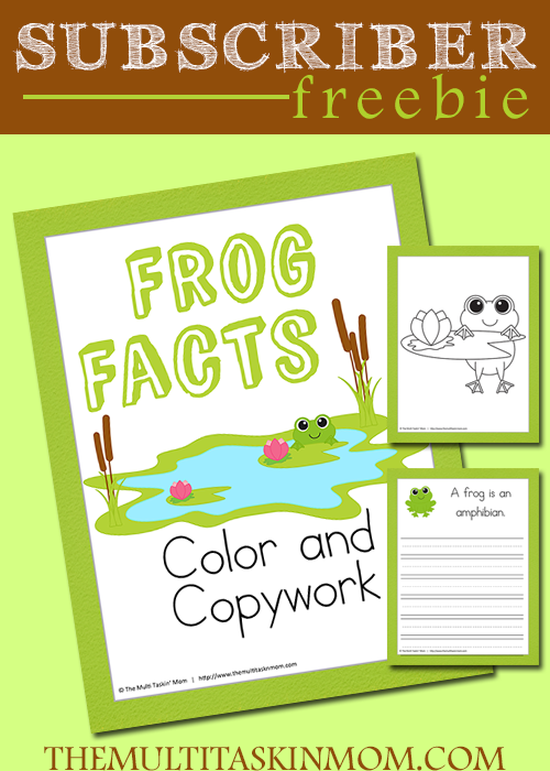 Frog Facts Color and Copywork
