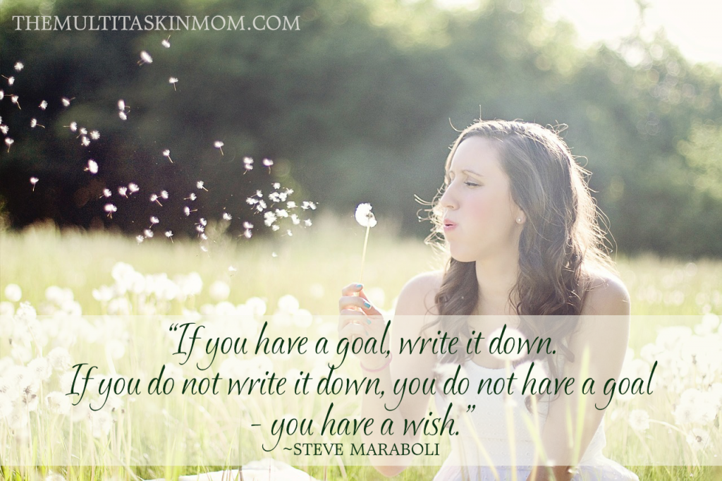 If you have a goal, write it down. If you do not write it down, you do not have a goal - you have a wish.