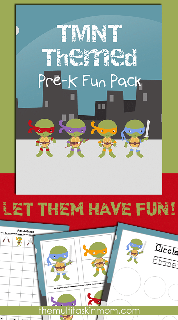 The TMNT Fun Pack is perfect for your littles to get some school work done without being bored