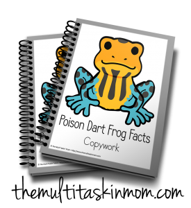 Grab this copy of Poison Dart Frog Copywork and make homeschooling more fun!