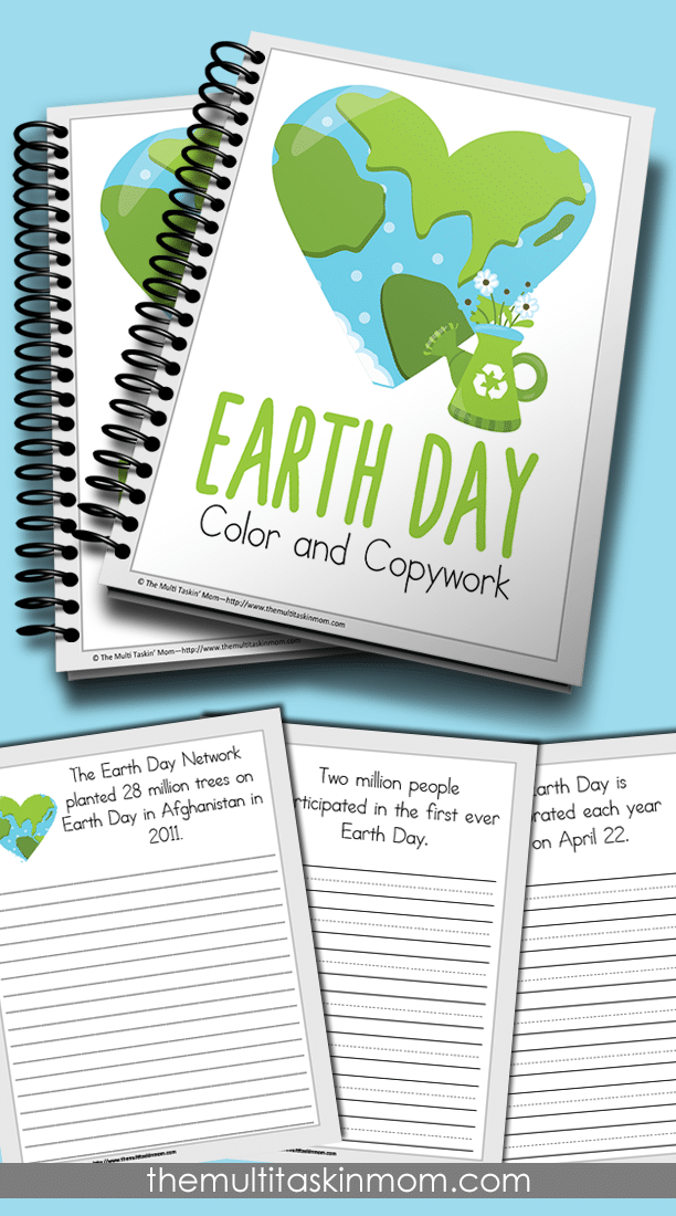 Earth Day Facts Color and Copywork is fun for all ages